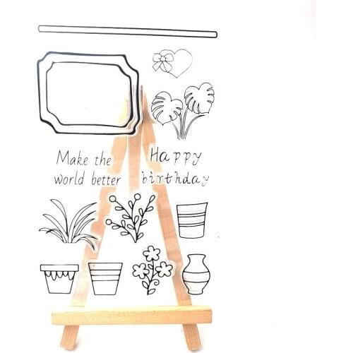 Hot selling flower pot alphabet transparent clear stamp / silicone seal roller stamp DIY scrapbook album / card production