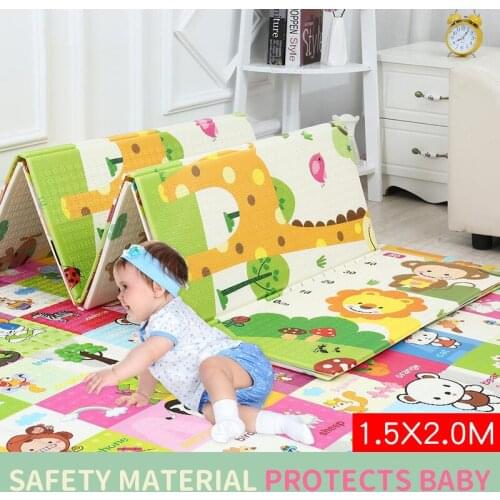 Baby Play Mat Waterproof XPE Soft Floor Playmat Foldable Crawling Carpet Kid Kids Rug Activitys Games Toy 150*200 cm