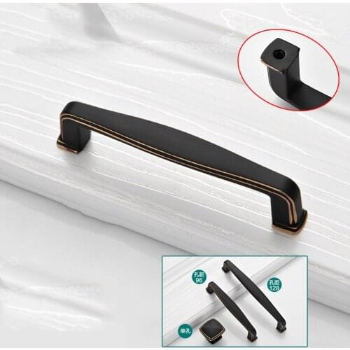 JD Black Green Bronze Solid Cabinet Door Knobs Gold European Drawer Wardrobe Handles Simple Luxury Furniture Handle Hardware