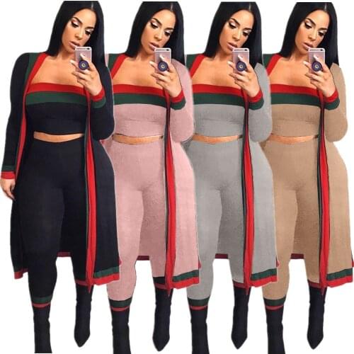 VAZN Top Quality Black 2019 Sport Set Solid Long sleeve Full Pant Office 2 Piece Sets Club Elegant Sets