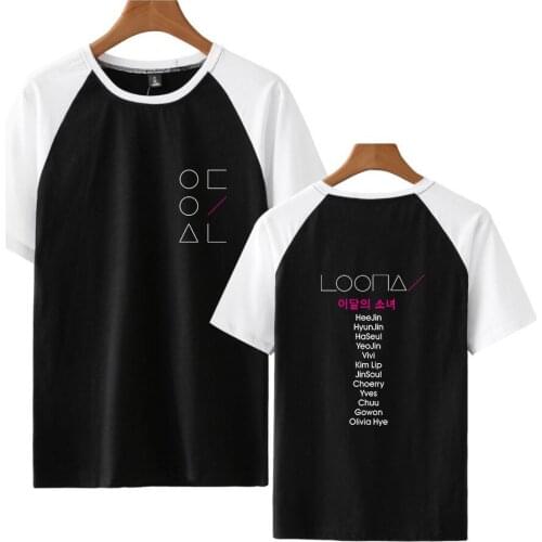 KPOP LOONA T Shirt Hip Hop Style 2020 New Raglan T-Shirt Streetwear Harajuku Tshirt Short Sleeve Cotton Tops Tee Brand Clothes
