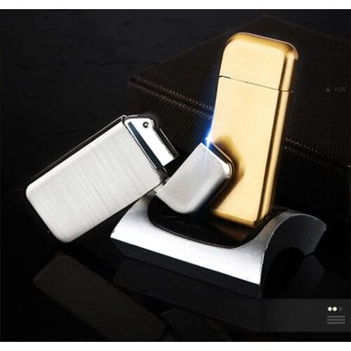 Creative Metal Mini Inflatable Butane Gas Lighter Ultra-thin Grinding Wheel Lighter Men Small Accessories Cigarette Accessories