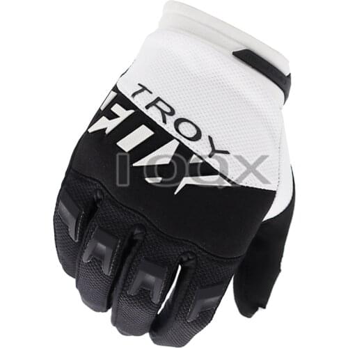 Brand New Troy Fox MX Glove Locomotive Downhill Bike Off-road Motocross Mens White Black Gloves