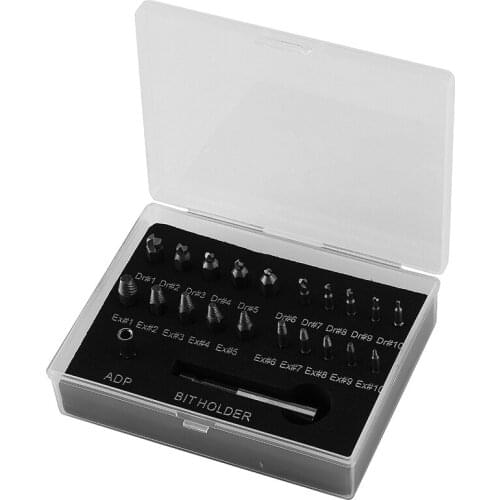 22Pcs/Set Damaged Screw Extractor Set Screw Remover Broken Bolt Drill Bits Easy Out Stripping Breaking Demolition Tools Sets