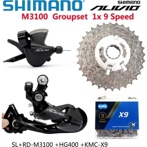 SHIMANO ALIVI M3100 9S Groupset 1x 9 Speed MTB Mountain Bike Groupset Sunshine Cassette M3100 Rear Derailleur Shift Lever KMC X9