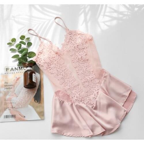 Women Sleepwear Nightwear Sexy Nighties Women Lace Nightgown Spaghetti Strap Nightdress Porn Female Home Wear Derss Sleep Wear