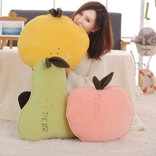 New Arrive Soft Morning Fruits Pear Peach Orange Plush Toys Creative Sofa Cushion For Girls Kids Birthday Gift