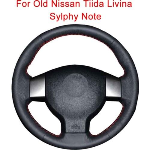 Customize Car Steering Wheel Cover For Old Nissan Tiida Livina Sylphy Note Leather Braid For Steering Wheel
