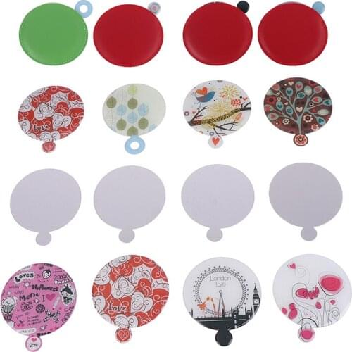 GU190 Portable Mini Shatter Proof Card Style Pocket Cosmetic Mirror PU Leather Cover Stainless Steel Unbreakable Makeup Mirror