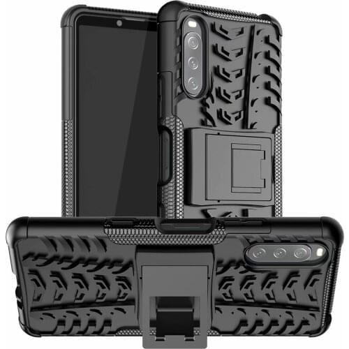Shockproof Tough Rugged Dual Layer Protective Case Hybrid Kickstand Cover for Sony Xperia 10 III 2021 Cases