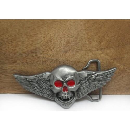 BuckleClub zinc alloy skull belt buckle jeans gift belt buckle FP-03025 pewter finish 4cm width loop drop shipping