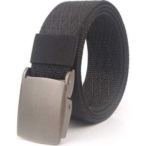 Mens Casual Belt Fashion diamond jacquard Nylon Canvas belt ladies adjustable quick release zinc alloy smooth buckle Belt