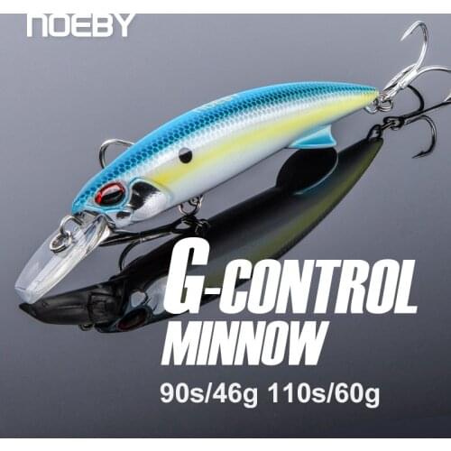 Noeby Fishing Lures G-Control Sinking Minnow 90mm 46g 110mm 60g Long Casting Wobbler for Bass Jerkbait Saltwater Fishing Lure