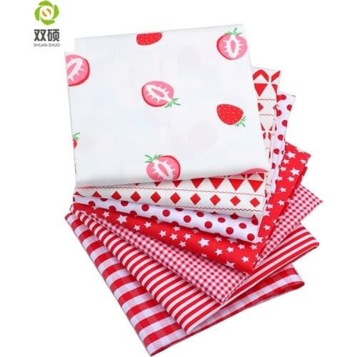 Shuangshuo Fat quarters Fabric Bundles 7 Color Patchwork Fabric For Sewing Doll Cloth DIY Cloth Crafts 21pieces/lot 40*50 CM