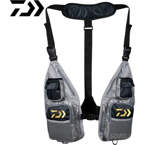DAIWA Outdoor Sports Fishing Vest Fly Fishing Vest Tactical Breathable Mesh Adjustable Fishing Waistcoat Fishing Tackle Jacket