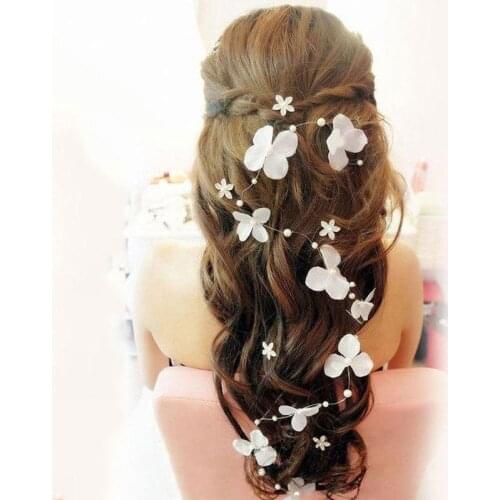 Bride Wedding Pearl Flower Hairddress Jewelry Handmade Hair Acessories Wedding Decoration