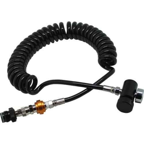 Paintball Coil Remote Hose Line W/QD+1500psi Gauge+O-rings