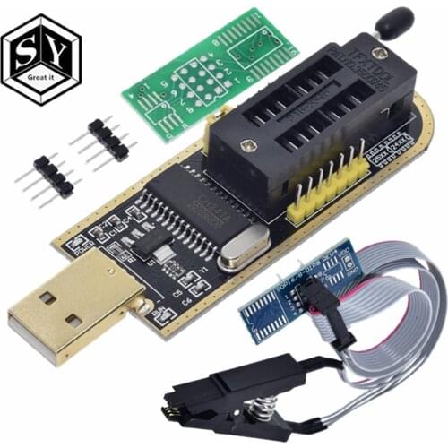 GREAT IT CH341A 24 25 Series EEPROM Flash BIOS USB Programmer Module + SOIC8 SOP8 Test Clip For EEPROM 93CXX / 25CXX / 24CXX