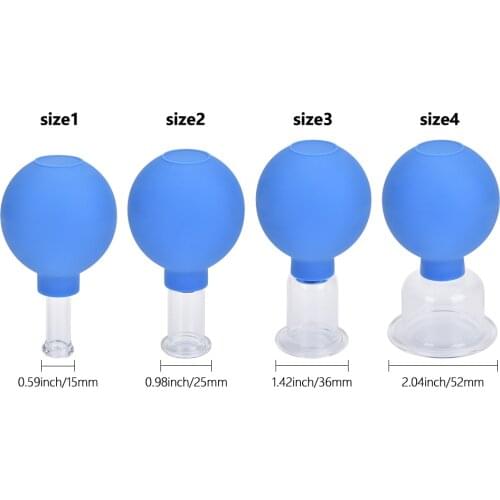 1pcs Vacuum Cupping Massage body cups Anti Cellulite Suction Cups Massage Chinese Therapy Rubber Head Glass Vacuum Health Care