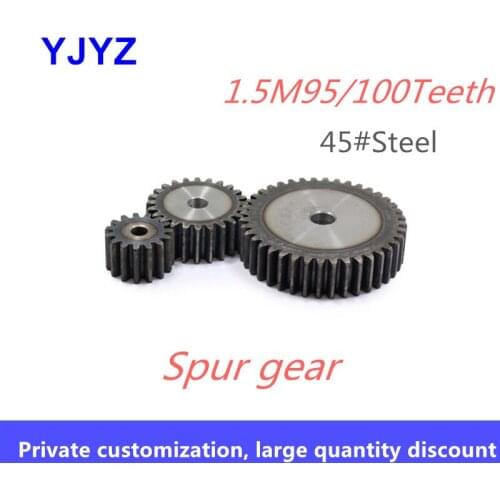 Precision spur gears 1.5M 95/100Teeth 15/45 thickness steel spur gears high frequency quenching