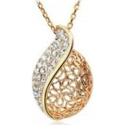 Love Korean Fashion Jewelry Crystal Necklace Acacia Leaves Woman Necklace Wholesale Clavicle Statement