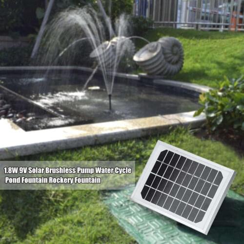1.8W 9V Solar Brushless Pump Water Cycle Pond Fountain Rockery Fountain Brushless Pump Tool