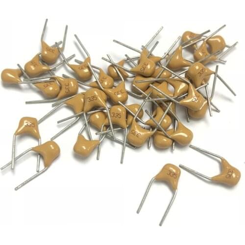 100pcs/lot Multilayer ceramic capacitor 3.3uF 335 50V 3300nF 335M P=5.08mm