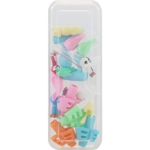 16pcs/Set Pencil Grips Pencil Caps Children Students Writing Aid Grip Set Writing Posture Correction Tools Pen Holder