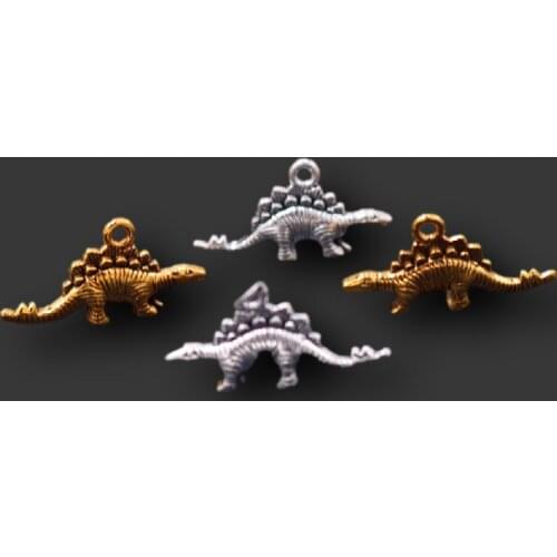 16pcs 3D Dinosaur Cretaceous Stegosaurus Retro Earrings Bracelet Metal Accessories DIY Charms Jewelry Crafts Making 26*13mm A61