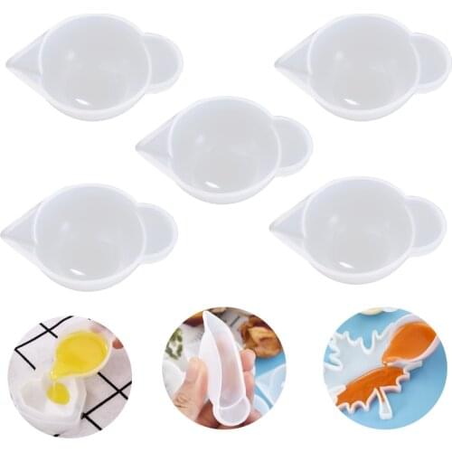 5pcs/Set 10ml Silicone Dispensing Cup Jewelry Making Tools DIY Crystal UV Epoxy Resin Casting Mold Easy To Peel