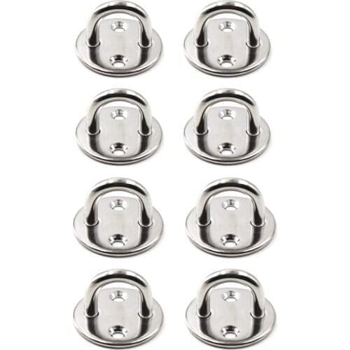 8pcs 5mm Round Eye Pad Plate Stainless Steel 316 Ceiling Wall Mount Hook Heavy Duty Anchor Eye Plate Boat Yoga Swings Hammocks