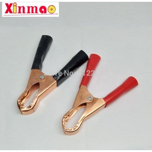 2Pc Promotion! Car Alligator Clips Battery Clamps Crocodile Clip 50A Red + Black 80mm Copper Plated Alligator Clip Battery Clamp