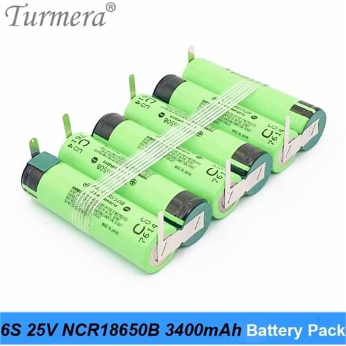 6s 18650 Battery Pack 21.6v NCR18650b 3400mAh 21.6v 25.2v Soldering Battery for Screwdriver Vacuum Cleaner Customized Battery