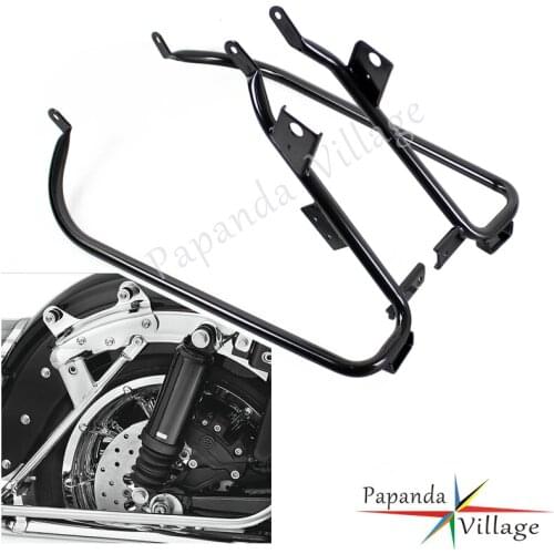 Black Steel Saddlebag Support Bracket For Harley Road King Street Electra Glide FLHXSE FLTRU FLTRX FLTRXSE 2009 - 2011 2012 2013