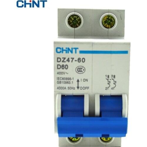 CHINT 2P 60A Miniature Circuit Breaker MCB DZ47-60 2P D60 Air Switch