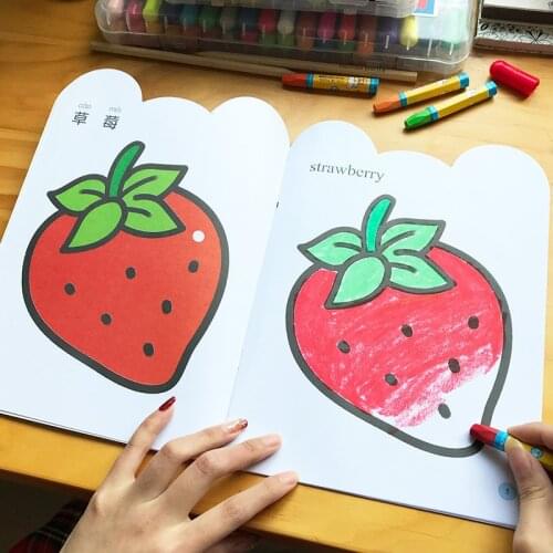 8Set Kid English Alphabet Animal/fruit/vegetable Copybook Coloring Paintings Picture Book Draw Hand Educational Toy For Children