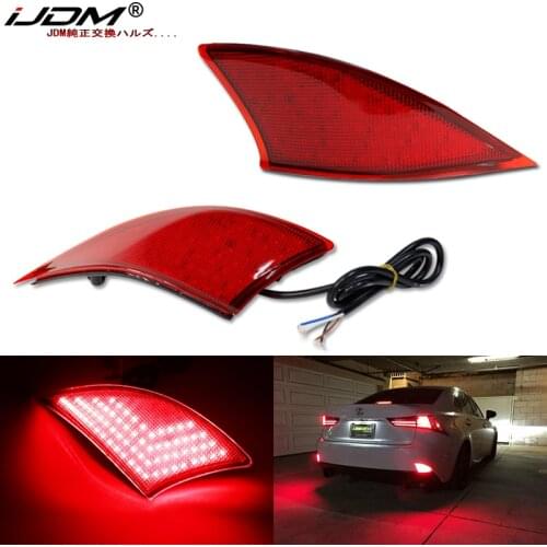 IJDM Car LED Bumper Reflector Lights For 14-20 Lexus IS250 IS350 IS200t IS300 Function as Tail,Brake & Rear Fog Lamps,Turn Light