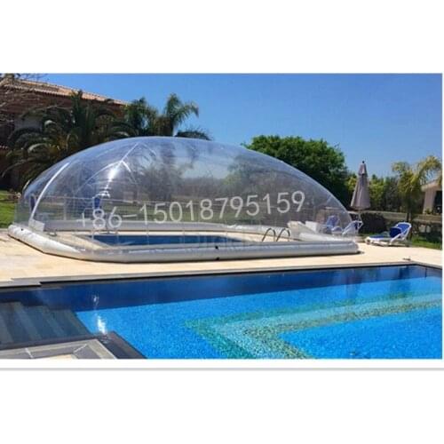 Commercial Grade PVC Inflatable Transparent Pool Dome Swimming Pools Clear Cover Tent Outdoor Blow Up Pool Tent