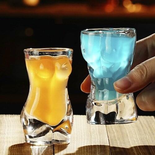 Creative Body Shape Glass Cup Whiskey Glasses Wine Shot Glass Cup Sexy Lady Men Body Shape Chest Beer Cup for Vodka Whiskey Beer
