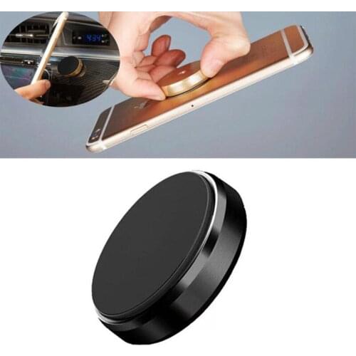 Round-mini Magnetic Universal Patch Metal Car Phone Multi-function Magnet Suction Mobile Phone Navigation Bracket Holder Stand
