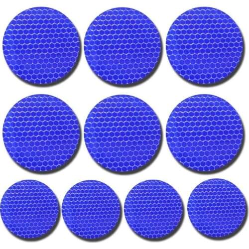 10pcs 60mm In Diameter Reflector Tape Blue for Toyota High Intensity Security Marking Tape For Car Reflectors Rear