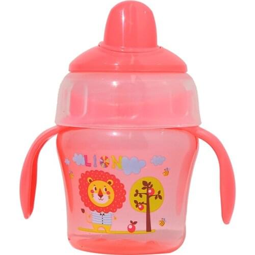 120ml Cute Baby Cup Kids Children Learn Feeding Drinking Water Handle Bottle Cute Elephant Training Cup Baby Feeding Cup
