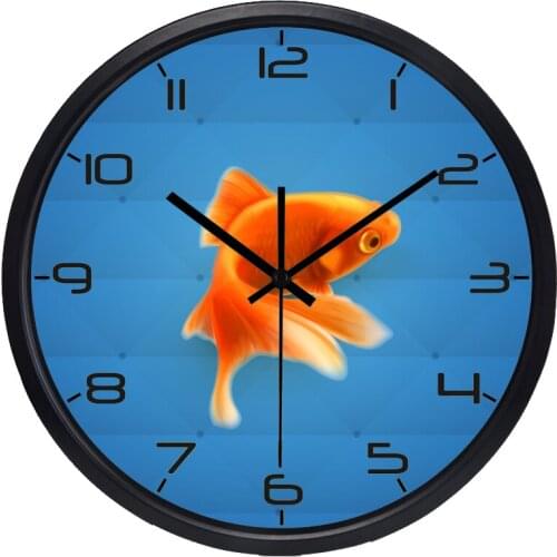 Cute Goldfish Decorate Living Room Wall Clock