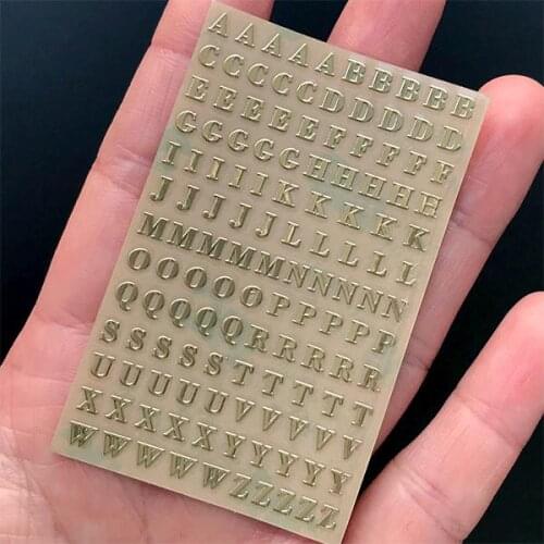 Mini Letter Metallic Sticker Gold Sliver Alphabet Number 0-9 Stickers Uppercase A To Z Stickers Resin Craft Supplies 3mm