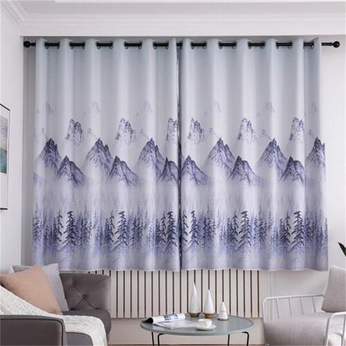 Fashion Landscape Printing Curtains Shading Drapes Curtains Window Blinds Curtain Or Background For Bedroom Living Room