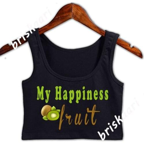 My Happiness Fruit Crop Top Women Summer Sexy Printing Plus Size 3xl Funny Casual Anti-Wrinkle Natural Tops Vest