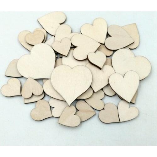 NEW Wooden Beads Environmental Charms Childrens Clothing Button Heart Shape Buttons 200Pcs/Set Different Sizes 20-30mm Hot