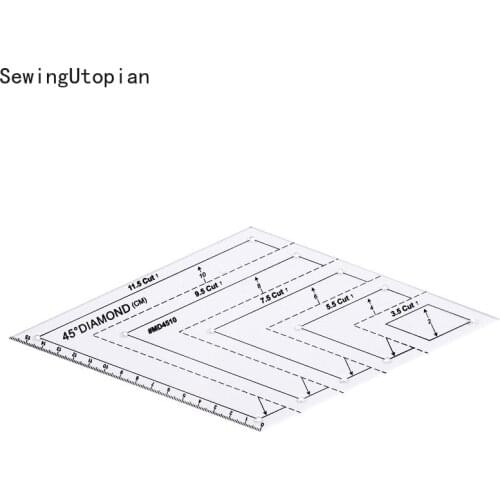 Transparent Acrylic Rulers 45 Degree Diamonds Ruler Patchwork Craft Quilting Ruler Cutting Rulers Scale Home Sewing Tools