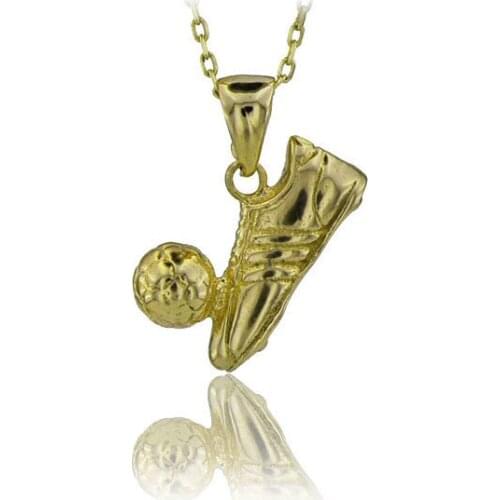 Spikes Football Necklace 925 Sterling Silver Sports Charm Shoe