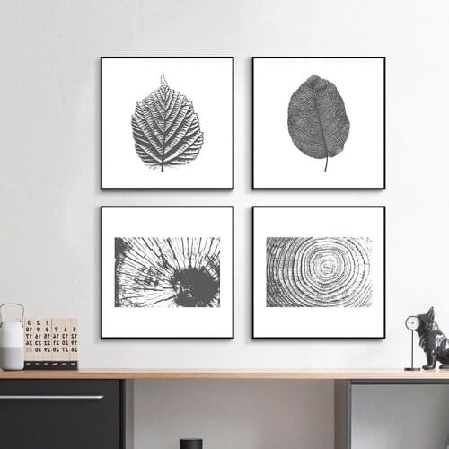 Nordic Minimalistic Geometric Abstract Annual Rings Line leaf Poster Art Canvas Painting Print Decoration Wall Picture Modern